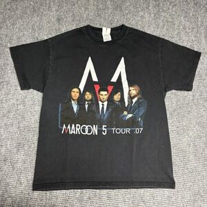 Maroon 5 Tour 07 Graphic T Shirt‎ Mens Black Short Sleeve Cotton Size L